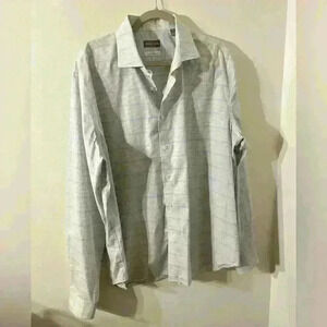 Michael kors air soft stretch plaid button down men XL